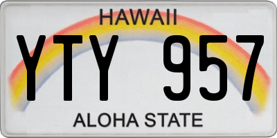 HI license plate YTY957