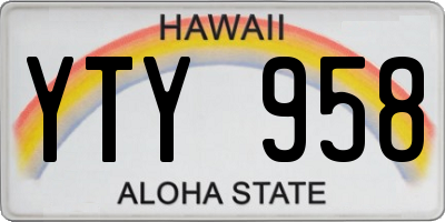 HI license plate YTY958