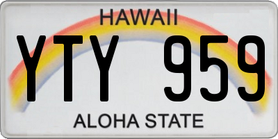 HI license plate YTY959
