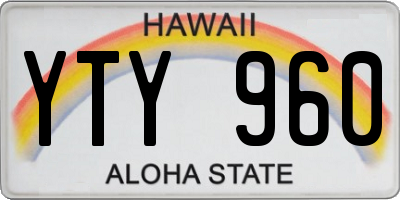 HI license plate YTY960