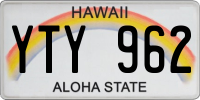 HI license plate YTY962