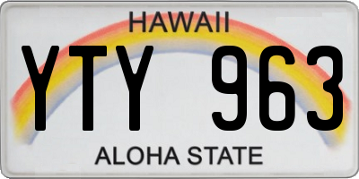 HI license plate YTY963