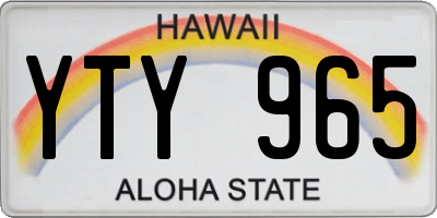 HI license plate YTY965