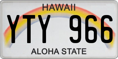 HI license plate YTY966