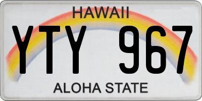 HI license plate YTY967
