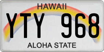 HI license plate YTY968