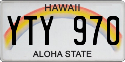 HI license plate YTY970