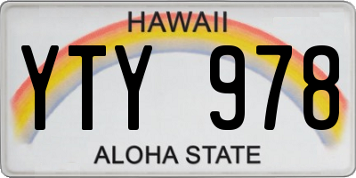 HI license plate YTY978
