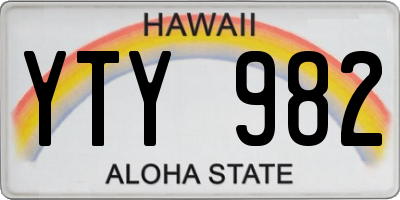 HI license plate YTY982