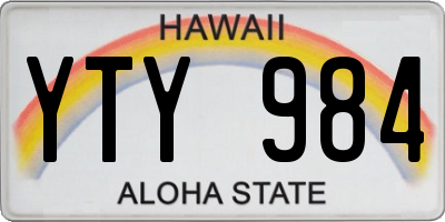 HI license plate YTY984