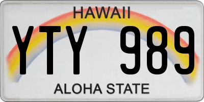 HI license plate YTY989