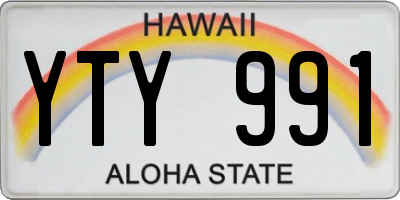 HI license plate YTY991