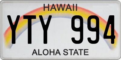 HI license plate YTY994