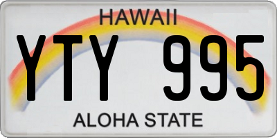 HI license plate YTY995