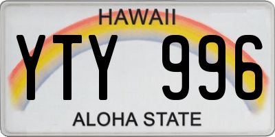 HI license plate YTY996
