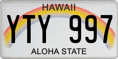 HI license plate YTY997