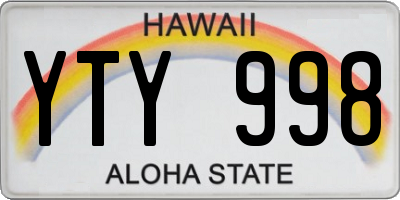 HI license plate YTY998