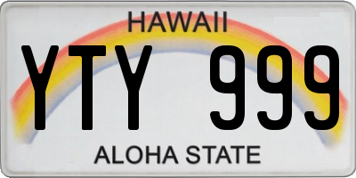 HI license plate YTY999