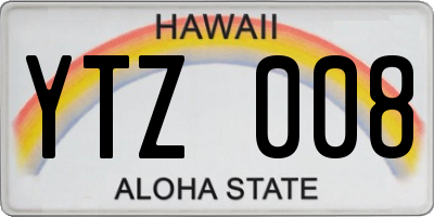 HI license plate YTZ008