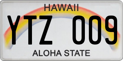 HI license plate YTZ009
