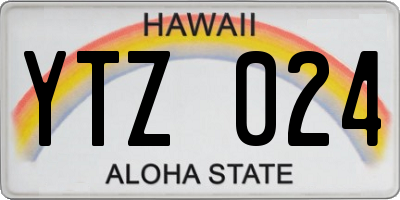 HI license plate YTZ024