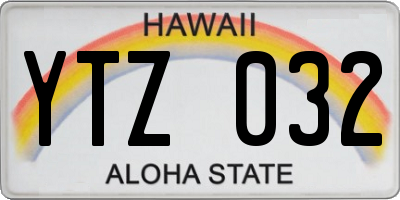 HI license plate YTZ032