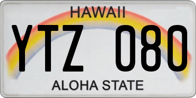 HI license plate YTZ080
