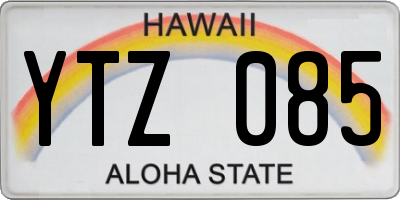 HI license plate YTZ085