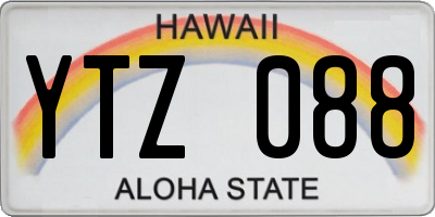 HI license plate YTZ088