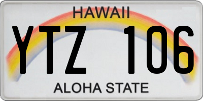 HI license plate YTZ106