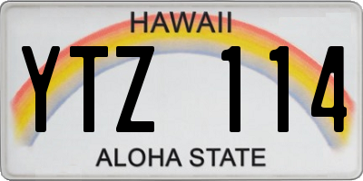 HI license plate YTZ114