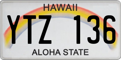 HI license plate YTZ136