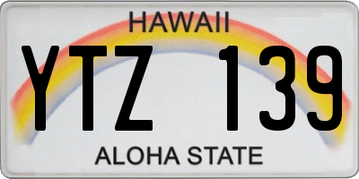 HI license plate YTZ139