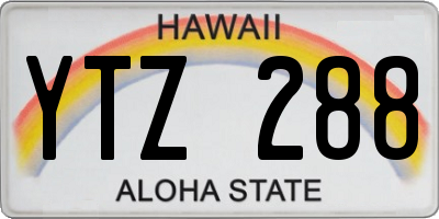HI license plate YTZ288