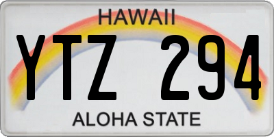 HI license plate YTZ294