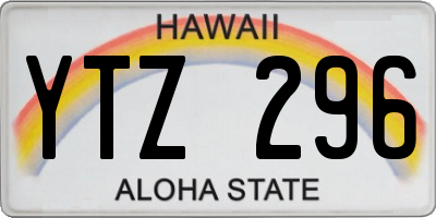 HI license plate YTZ296