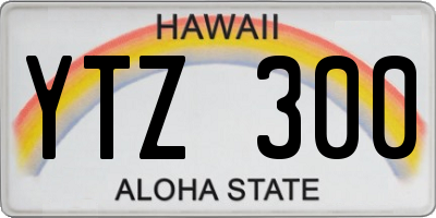 HI license plate YTZ300