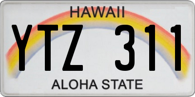 HI license plate YTZ311