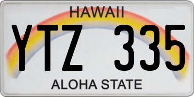 HI license plate YTZ335