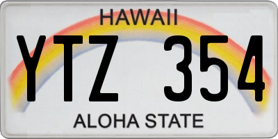 HI license plate YTZ354