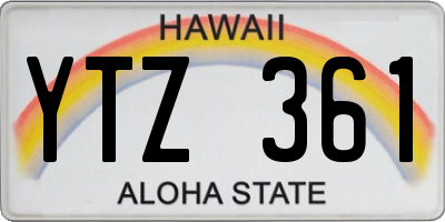 HI license plate YTZ361