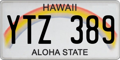 HI license plate YTZ389