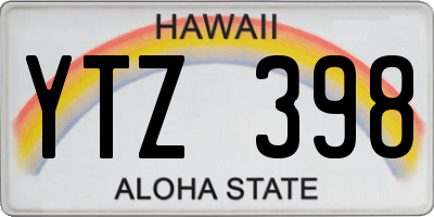 HI license plate YTZ398