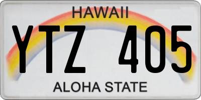HI license plate YTZ405