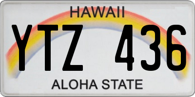HI license plate YTZ436
