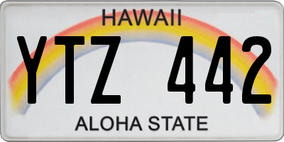 HI license plate YTZ442