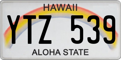 HI license plate YTZ539
