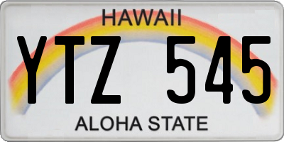 HI license plate YTZ545