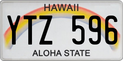 HI license plate YTZ596
