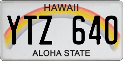 HI license plate YTZ640